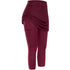 Women Tennis Skirted Leggings Pockets Elastic Sports Yoga Capris Skirts Legging - ROUTINE FASHION